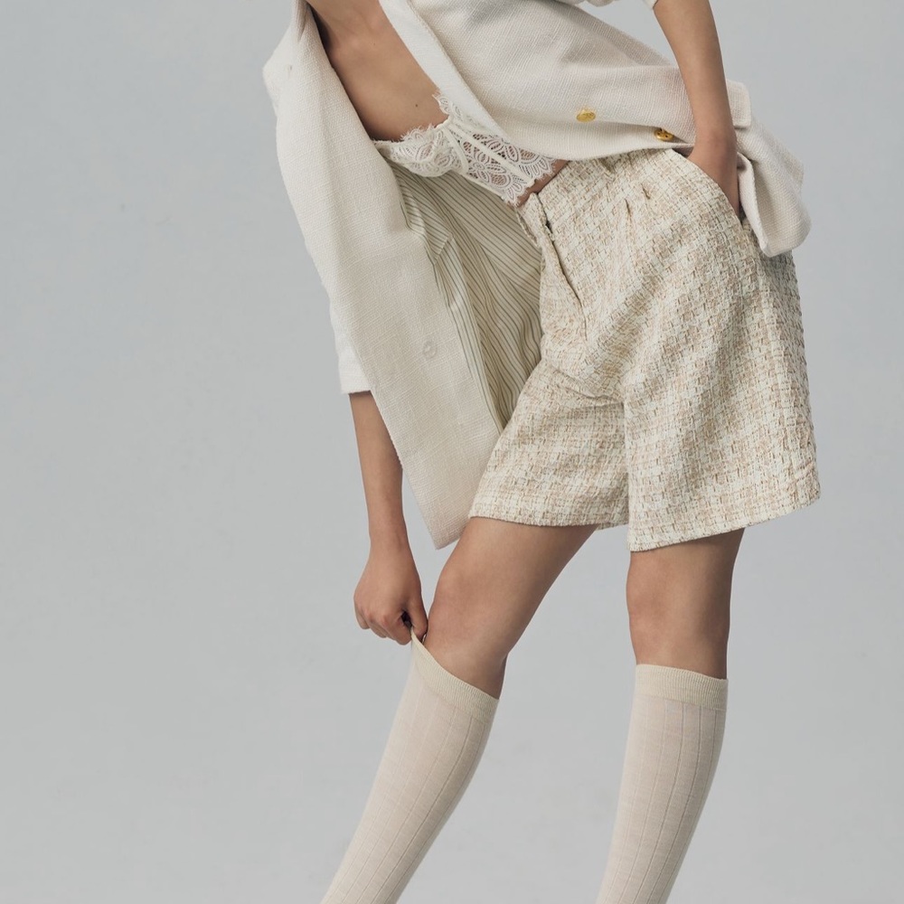 *Anthropologie Avec Les Filles Tweed Pleated Shorts - Picture 3 of 5